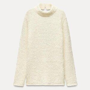 NWT ZARA SEQUINED KNIT SWEATER